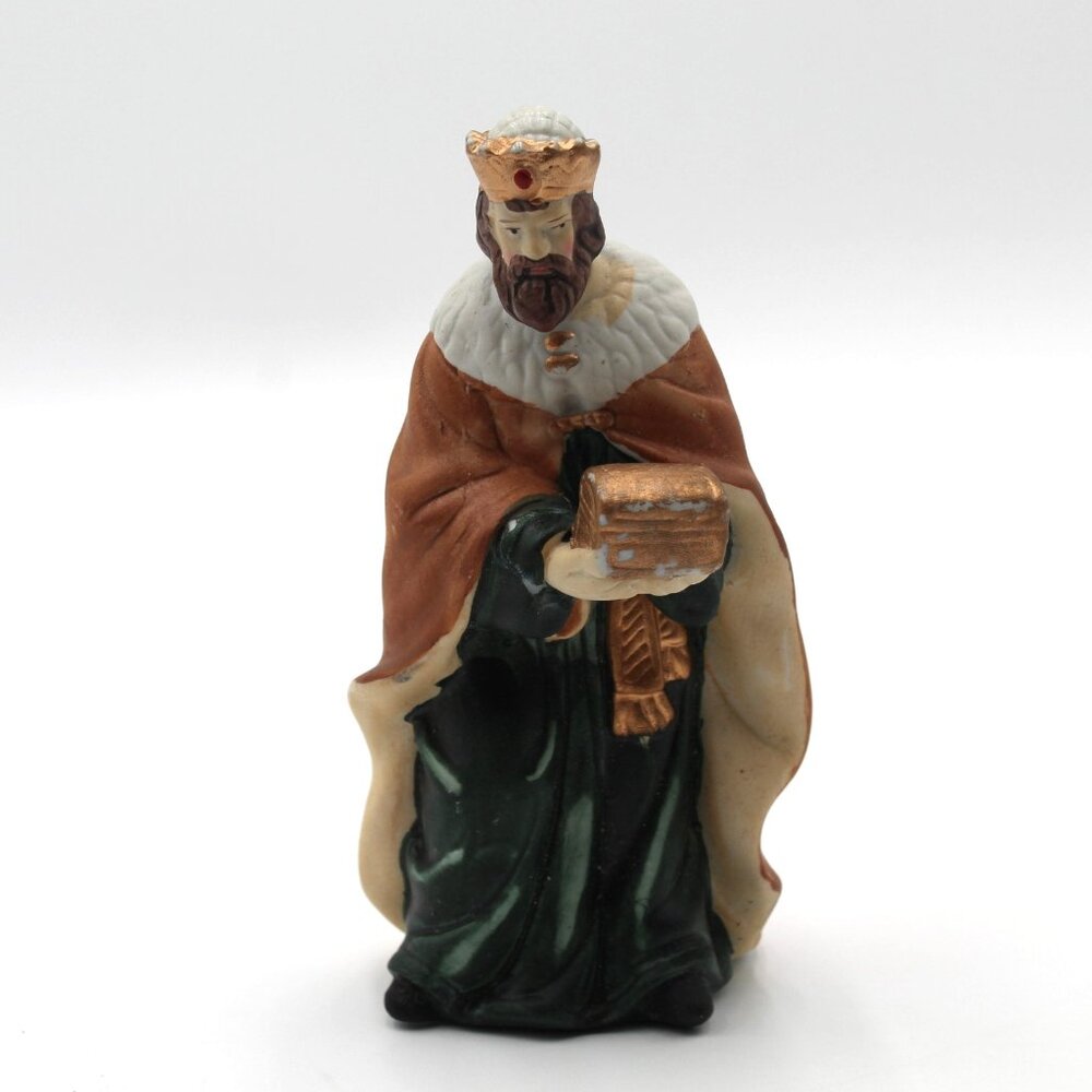 Vintage Porcelain Hand Painted Nativity Scene Replacement King Melchior Figurine